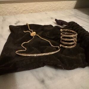 Michael Kors Gold Pave Bracelet and Ring